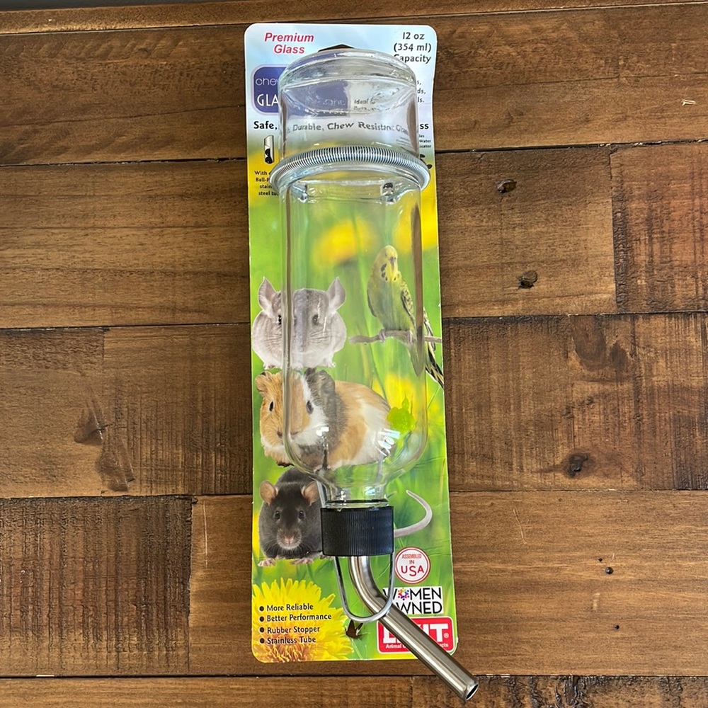 Lixit Premium Glass Water Bottle 12 oz 354 ml NWT